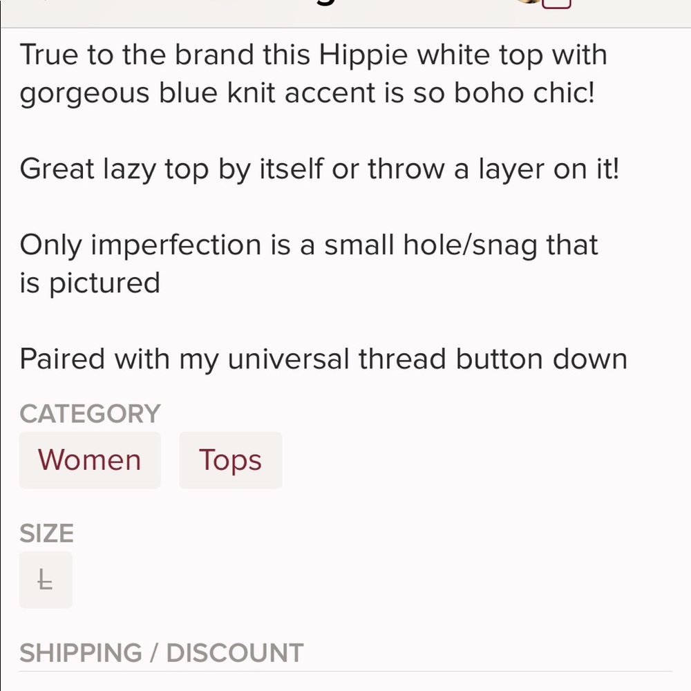 ❤️5 for$20❤️Lucky Brand White and Blue Short Sleeve Tee - Picture 7 of 9